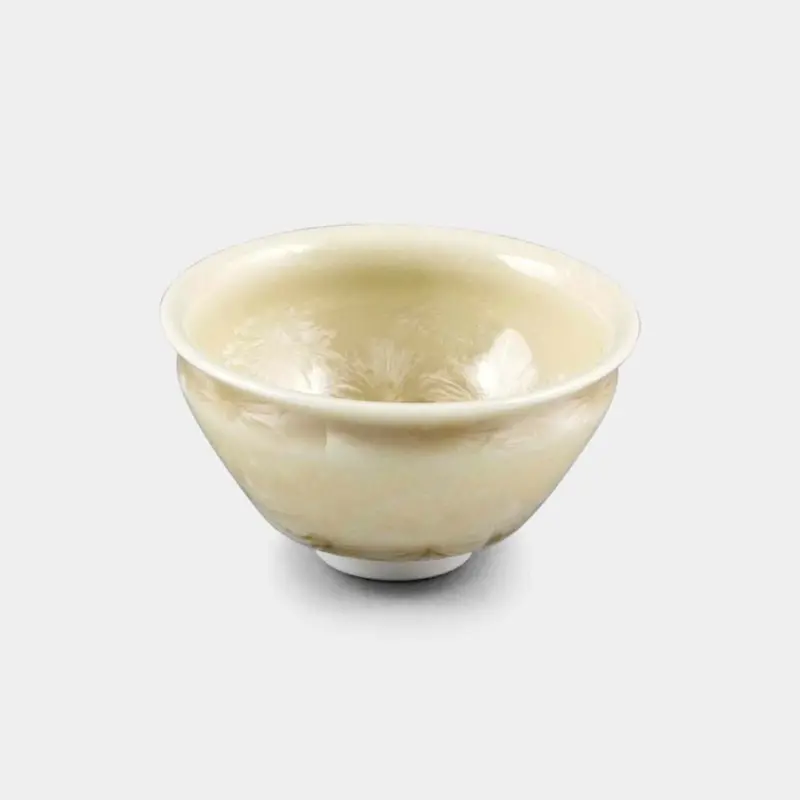 Tea-Tone Flower Crystal Guinomi – Japanese Sake Cup, Touan × Kyoto Kiyomizu 1