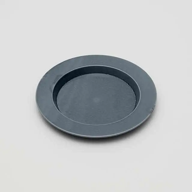 Teruhiko Yanagihara Rimmed Gray Plate – 180Mm Imari-Arita Ceramic 1
