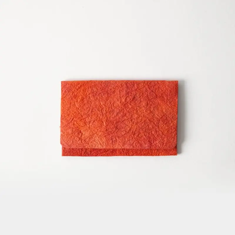Textile-Patterned Card Case In Red – Kurotani Mulberry Paper Wallet By Cooperative Group 1