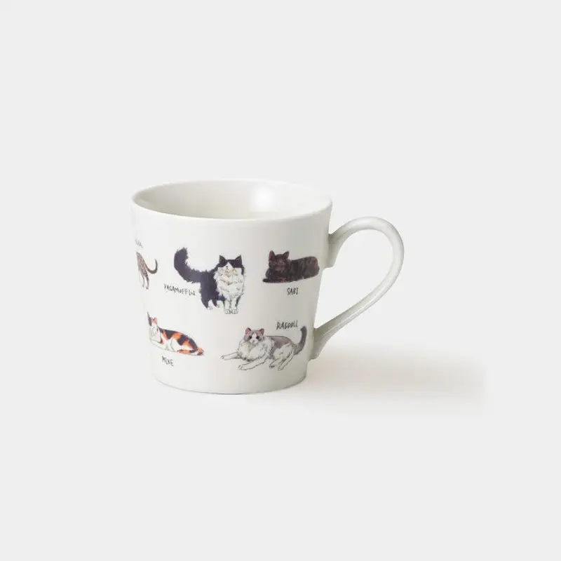 Tortoiseshell Cat Ceramic Mug – Serene Feline Design | Mino Ware 1