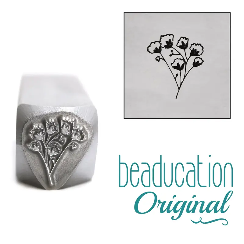 Triple Baby’S Breath Floral Metal Stamp, 10Mm – Beaducation Original 1