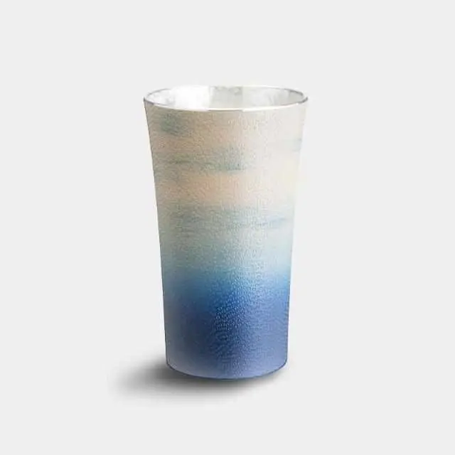 Tsugaru-Finish Sky-And-Sea Pewter Mug – Fine-Grain Textured Surface 1