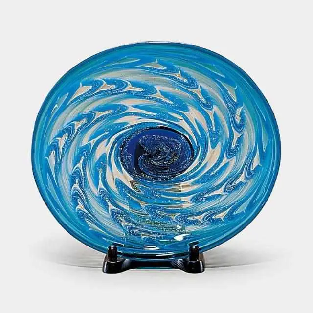 Tsugaru Strait Oval Platter – Large Handcrafted Glass Serving Tray By Aderia 1
