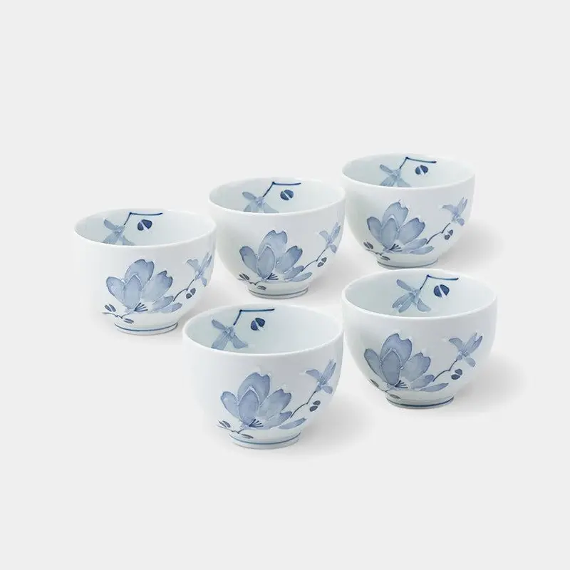 Tsuji-Gahana Japanese Tea Cup Set – Five-Piece Traditional Pattern Collection 1