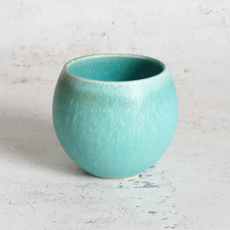 Turquoise Blue Tea Cup – Lightweight Otaniyaki Cup, Tamura 1784 1
