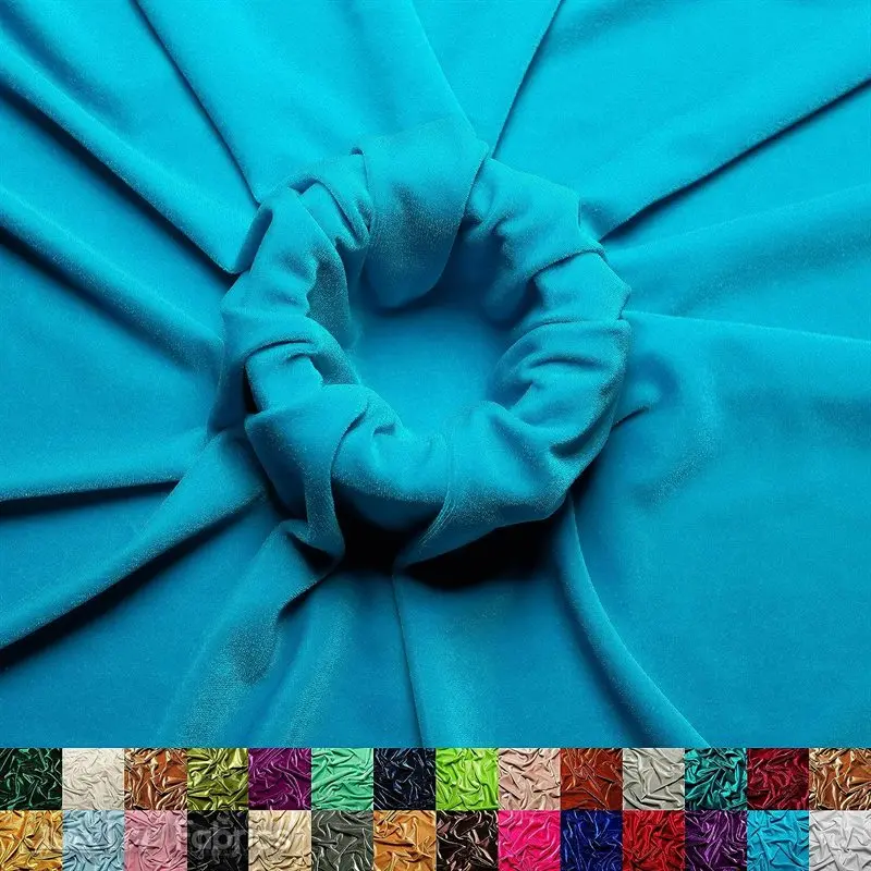 Turquoise Stretch Velvet Upholstery Fabric – Eye-Catching Hue, Ultra-Soft Surface 1