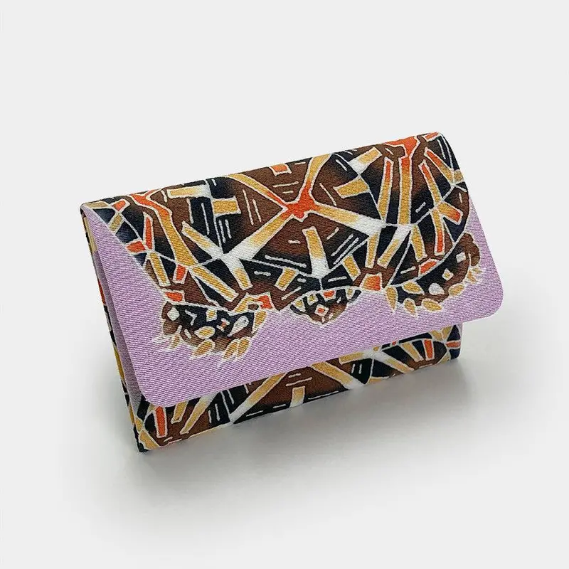 Turtle Leather Wallet – Symbolic Kaga Yuzen Motif In Natural Dyes 1