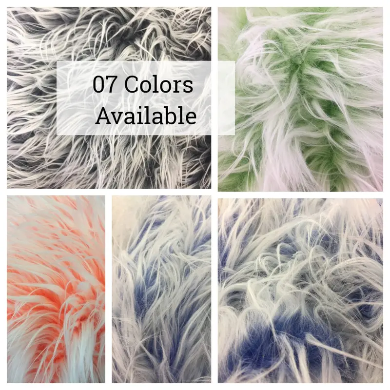 Two-Tone Polar Bear Shaggy Faux Fur Fabric – Long-Pile Throw & Apparel Use 1