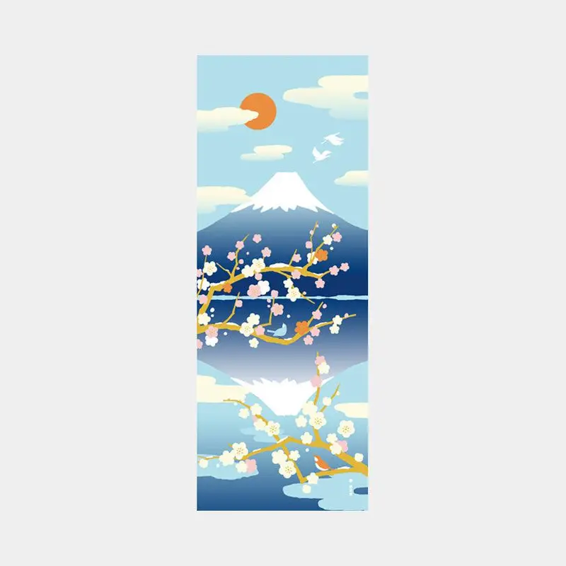 Upside-Down Mt. Fuji Tenugui | Artistic Japanese Cotton Towel | Hamamonyo 1