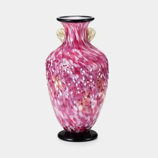Urn-Style Flower Vase With Gold-Tone Ears – Tsugaru Vidro Craftsmanship By Aderia 1