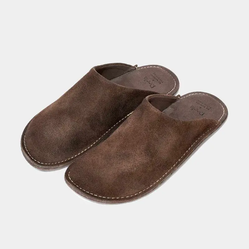 Velour Slippers – Rich Dark Brown Texture & Comfort 1