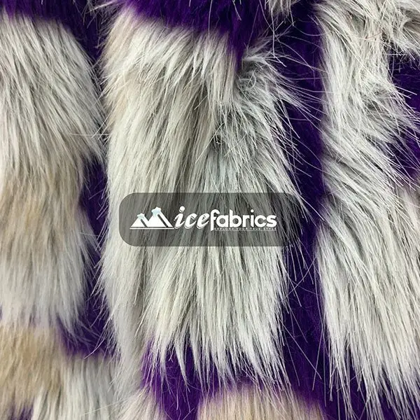Vibrant Purple Long-Pile Faux Fur Fabric – By The Yard 1