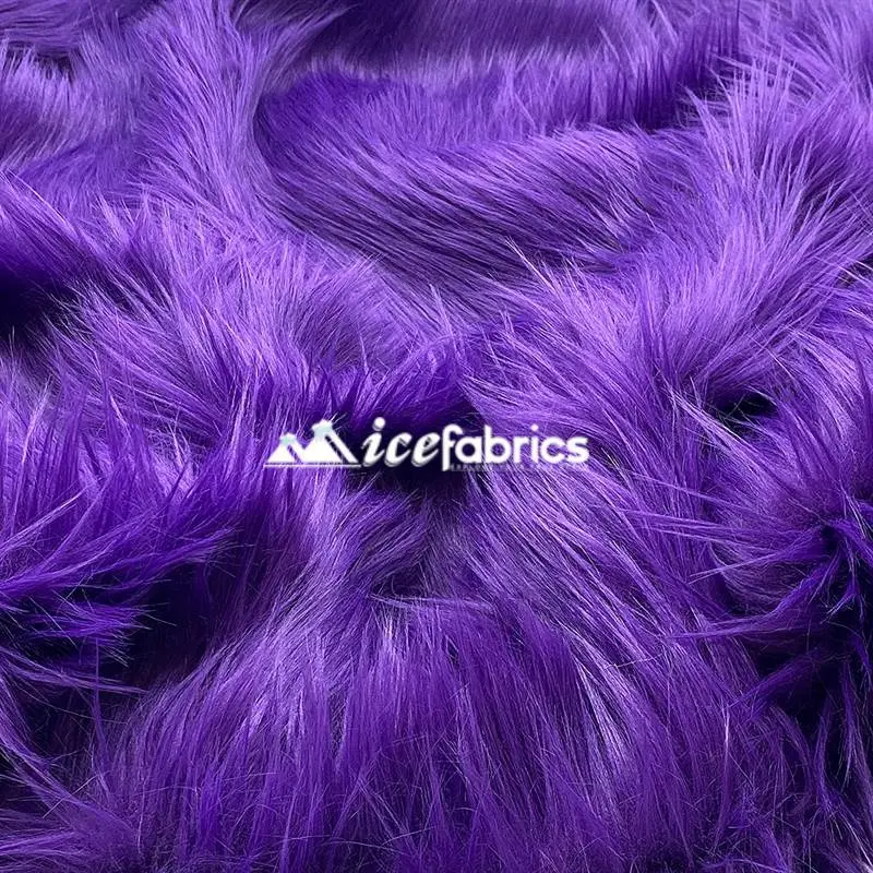Violet Purple Luxeshag Faux Fur Upholstery Fabric – Rich Shaggy Finish 1