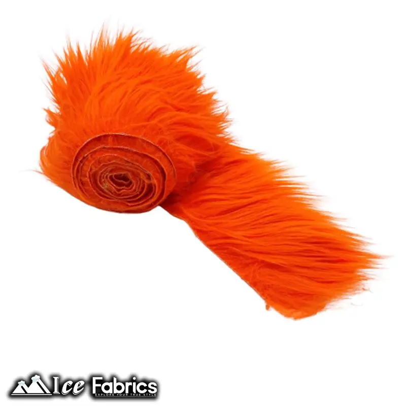 Vivid Orange Pre-Cut Shaggy Mohair-Style Ribbon Roll | Nivarasoft 1