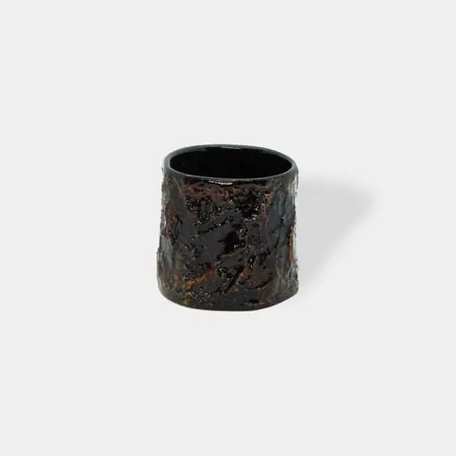 Wajima Lacquer Sake Cup Set: Kokemusu Ochoko / Guinomi By Wajimanuri Studio Raku 1