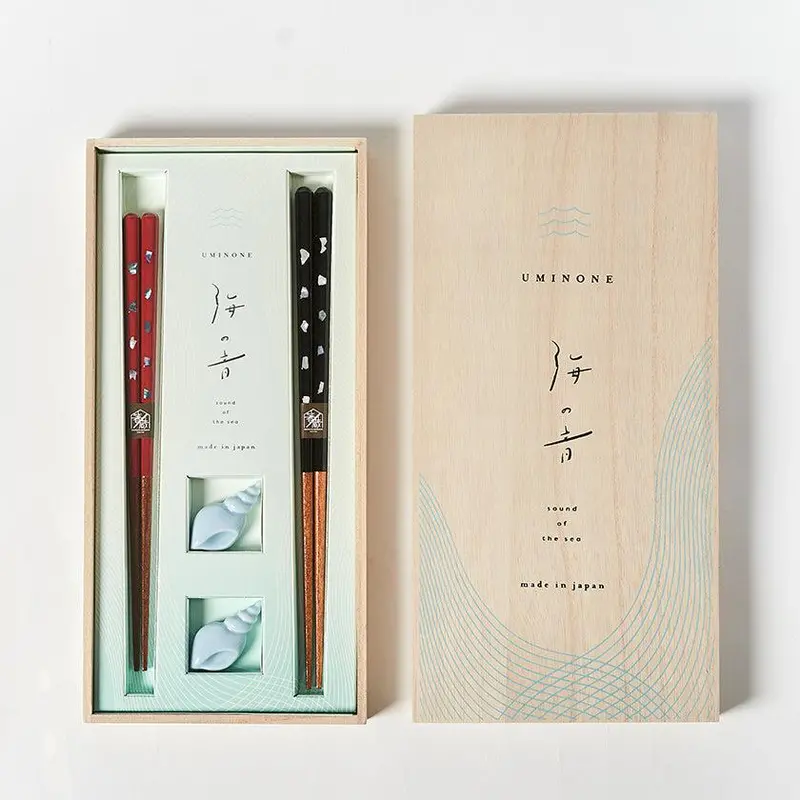 Wakasa Lacquered Chopsticks – Shelled Shiori Pair With Coordinating Rests | Matsukan 1