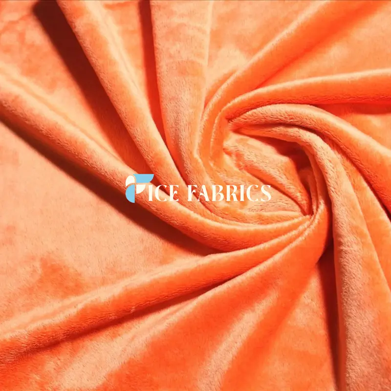 Warm Orange Solid Minky Fabric With Faux Fur Texture | Nivarasoft 1