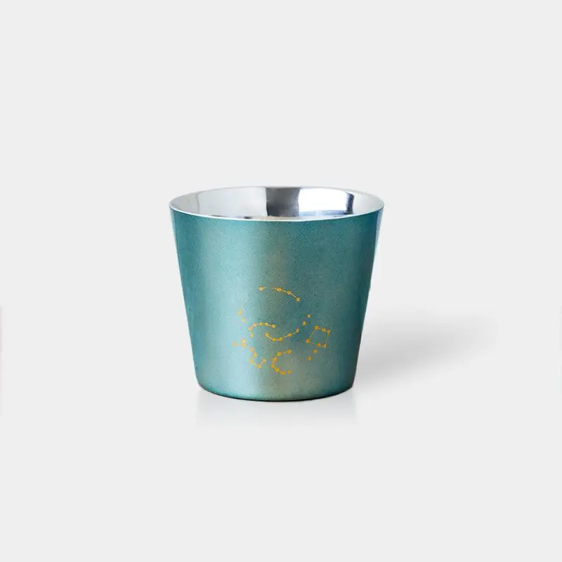 Water Blue Ceramic Cup | Kaga Shikisai Range | Kanazawa Gold Leaf By Hakuichi 1