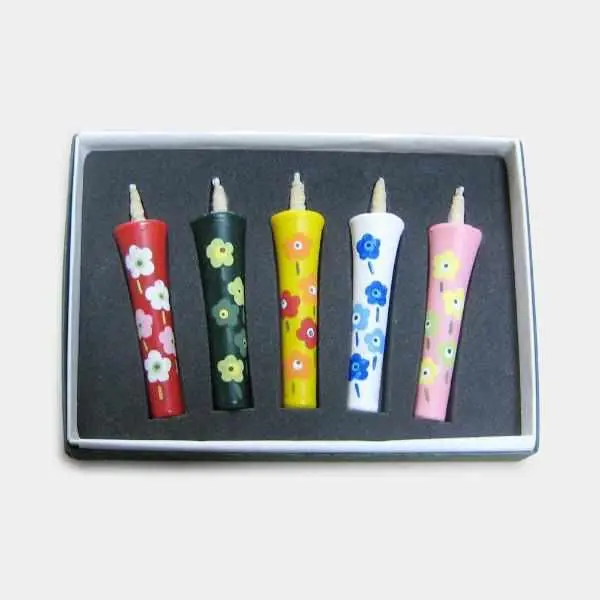Western Flower Candle Collection Vol. 1 – Five 2-Momme Bottled Japanese Candles By Nakamura 1