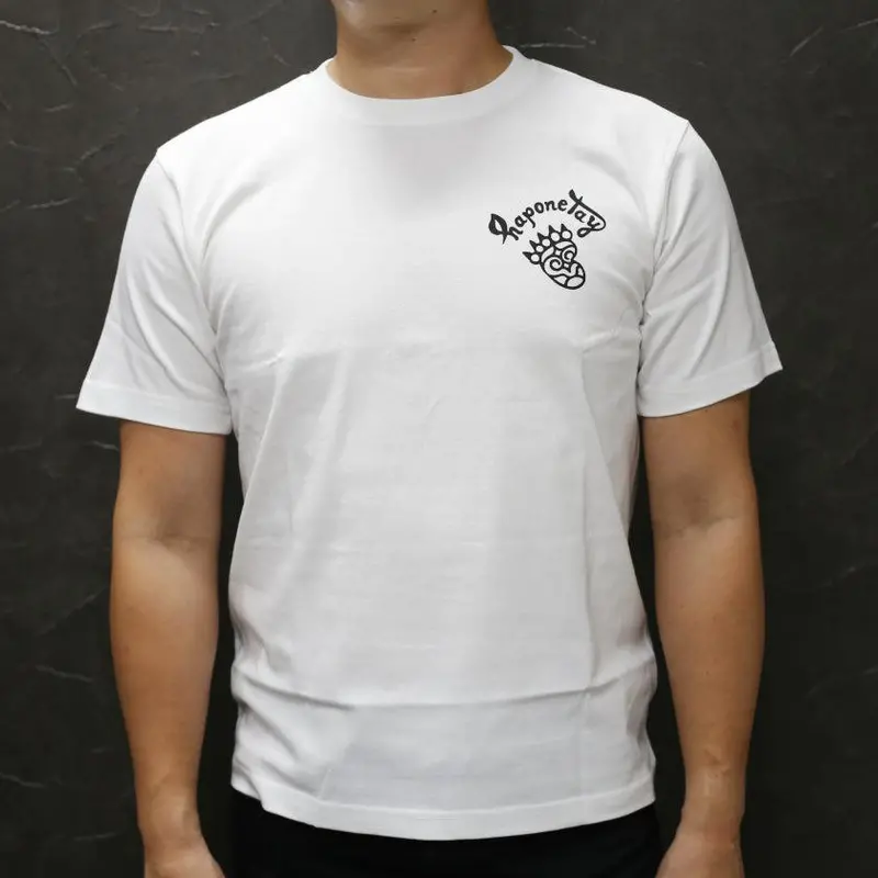 White Ainu-Inspired T-Shirt – Haponetai Graphic Cotton Tee 1