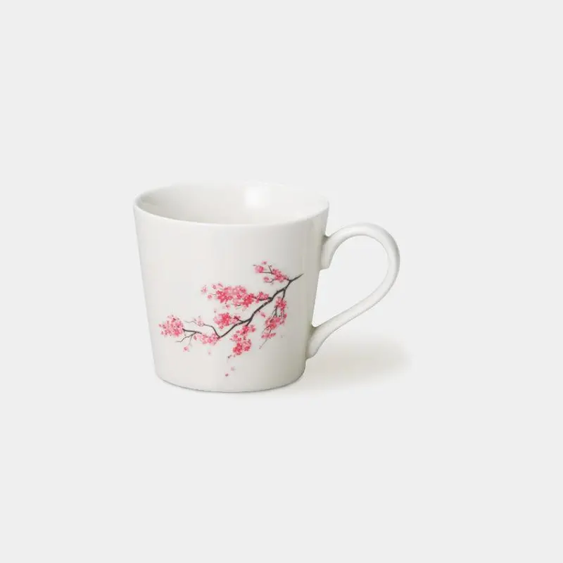 White Cherry Blossom Ceramic Mug – Japanese Mino Ware By Marumo Takagi 1
