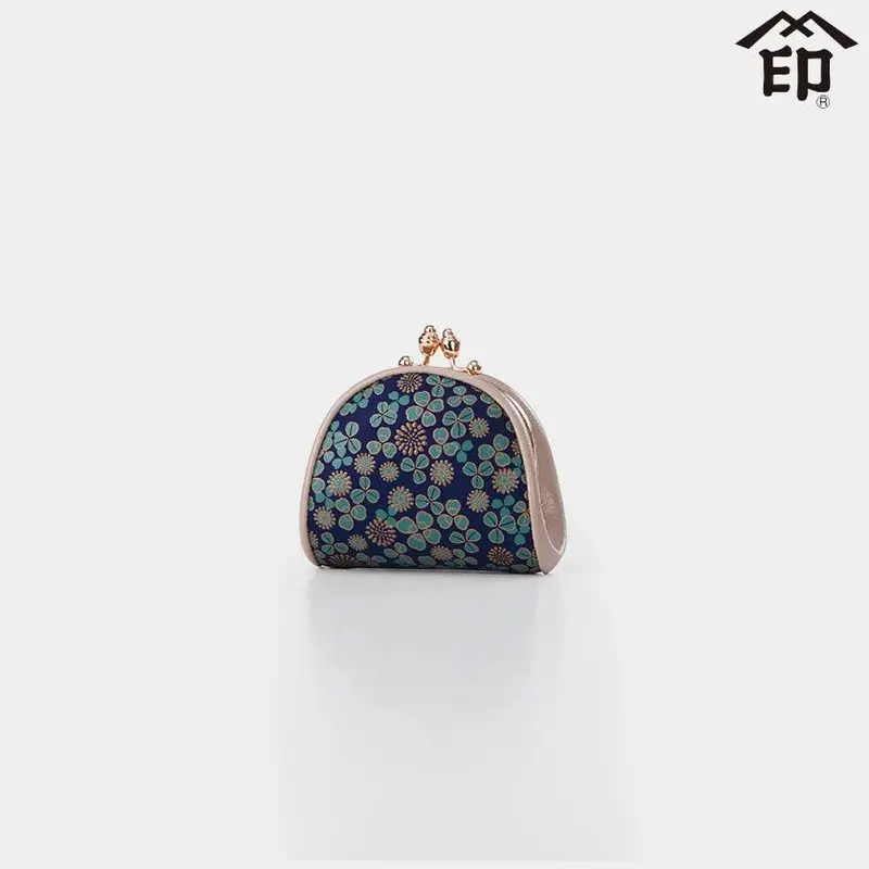 White Clover 72H Coin Purse – Small-Scale Lacquered Deerskin Change Bag By Inden-Ya 1