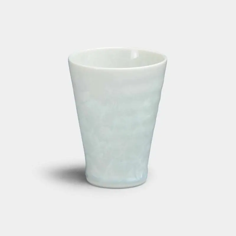 White Flower Crystal Small Mug – Handcrafted Kyoto Kiyomizu Ware By Touan 1