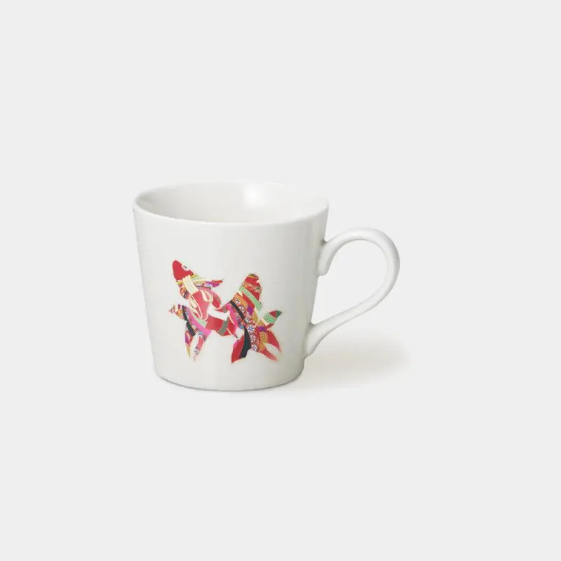 White Goldfish Ceramic Mug – Handcrafted Mino Ware By Marumo Takagi 1