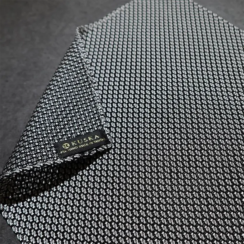 White-Gray Garza Pocket Square | Kuska Handwoven Textile 1