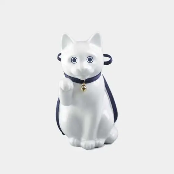White Maneki-Neko Lucky Cat Bank – First Edition | Kata Koto | Hizen Yoshida Ware 1