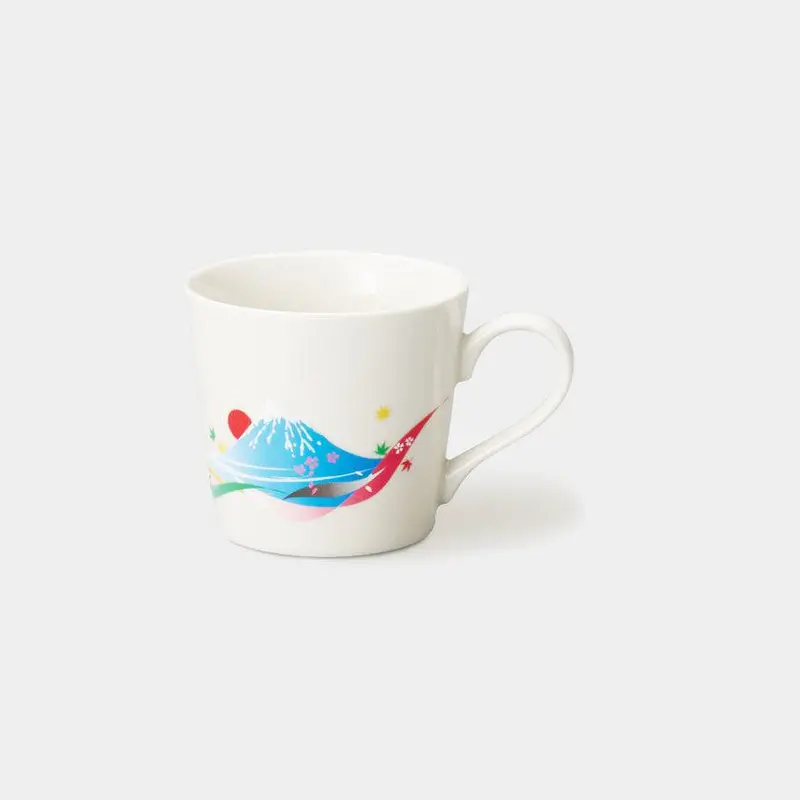 White Mt. Fuji Ceramic Mug – Artistic Mino Ware Collection By Marumo Takagi 1