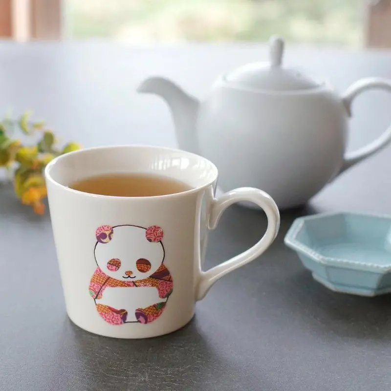 White Panda Ceramic Mug With Custom Color Options | Mino Ware By Marumo Takagi 1