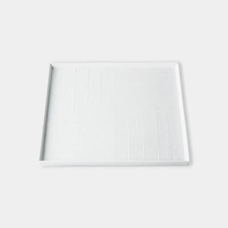 White Porcelain Square Sculptural Plate – Large-Sized Hasami Ware By Saikai Toki 1