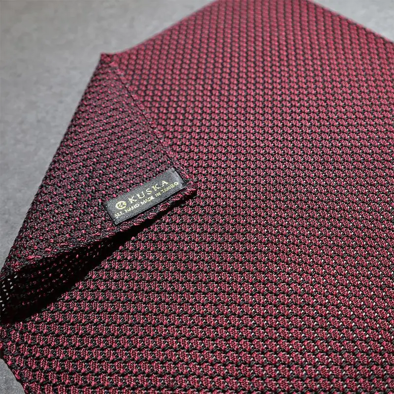 Wine-Colored Garza Pocket Square | Kuska Handwoven Silk Blend 1