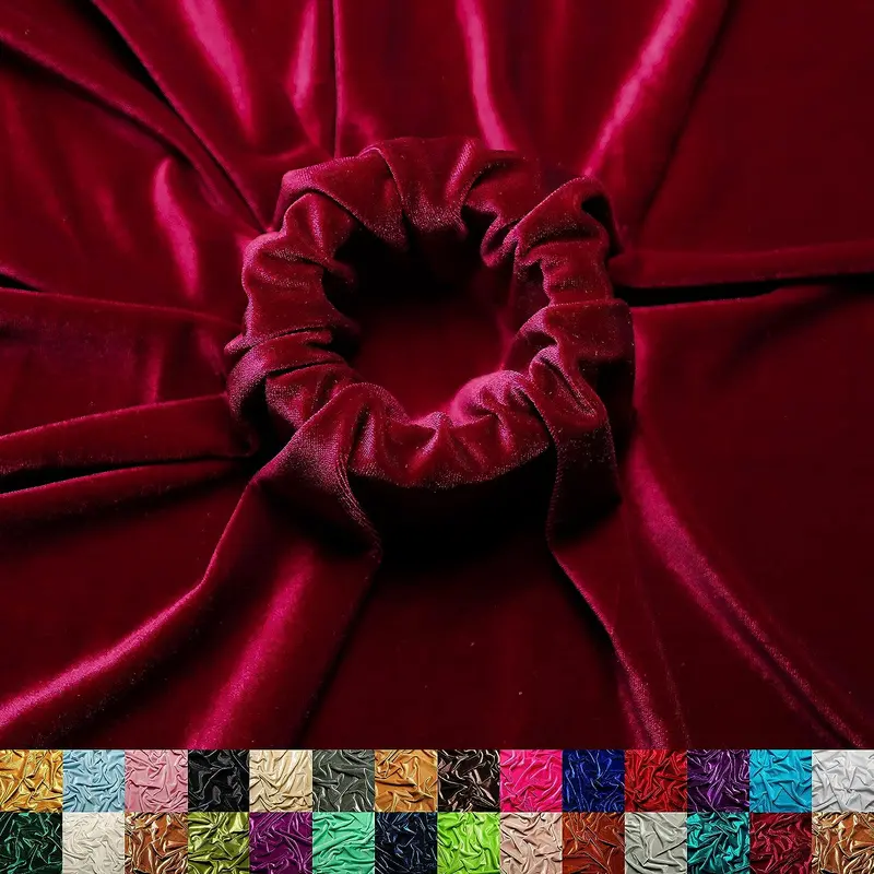 Wine Red Stretch Velvet Upholstery Fabric – Sumptuous Sheen, Comfortable Stretch Fit 1