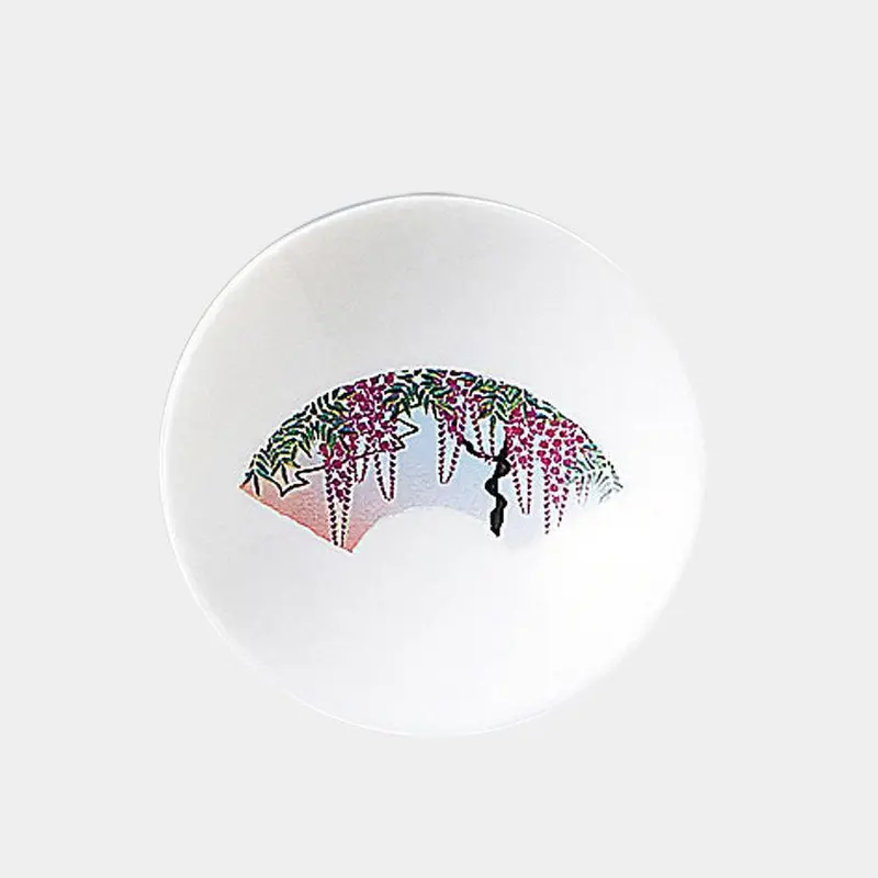 Wisteria Flower Sake Cup – Pure White Mino-Yaki Ceramic 1