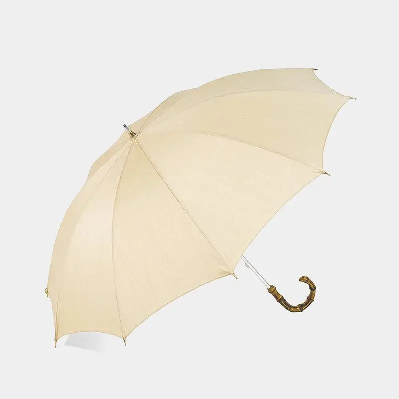 Women’S Shantung Short Umbrella In Warm Beige – Classic Tokyo Umbrella Design 1