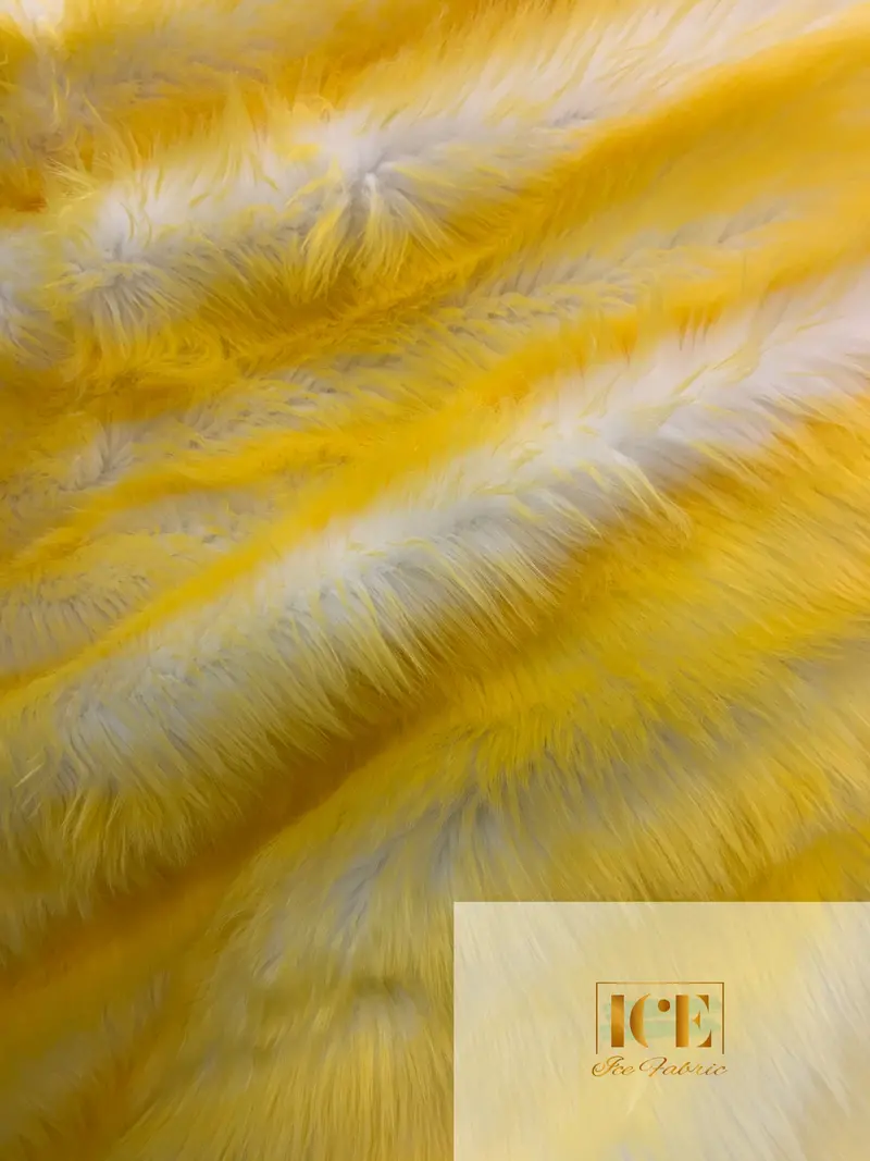 Yellow Canadian Candy Shaggy Faux Fur Fabric – Ultra-Soft Pile 1