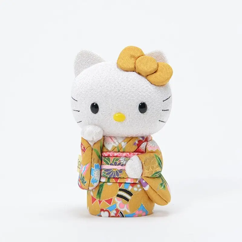 Yellow Hello Kitty Lucky Cat – Adorable Maneki Neko Style | Kakinuma Doll Collection 1