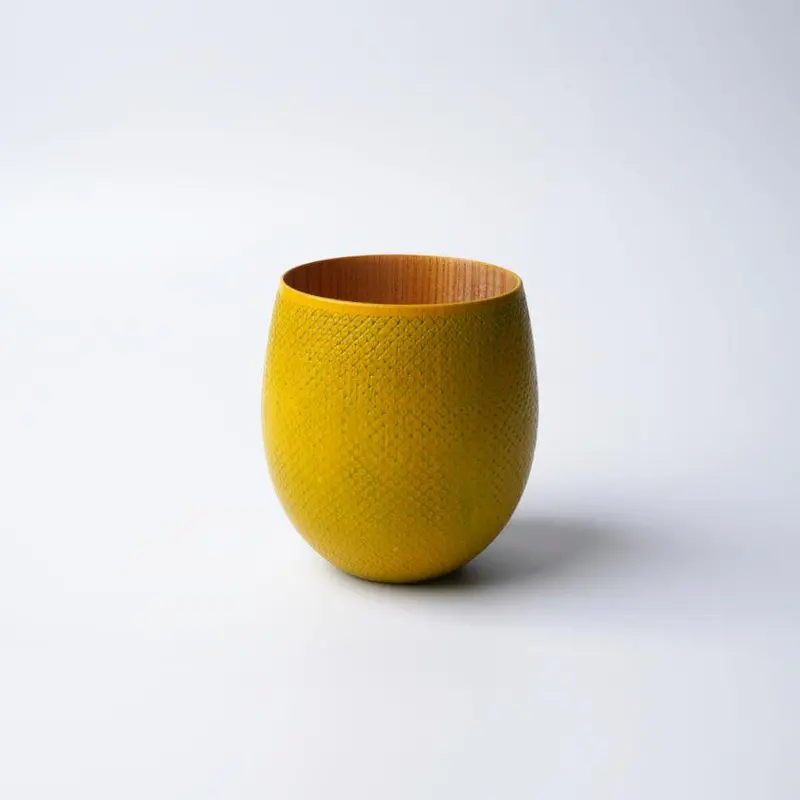 Yellow Hitta Kanoko Ceramic Cup – Kyoto Yuzen Dyeing & Printing | Sansai Studio 1