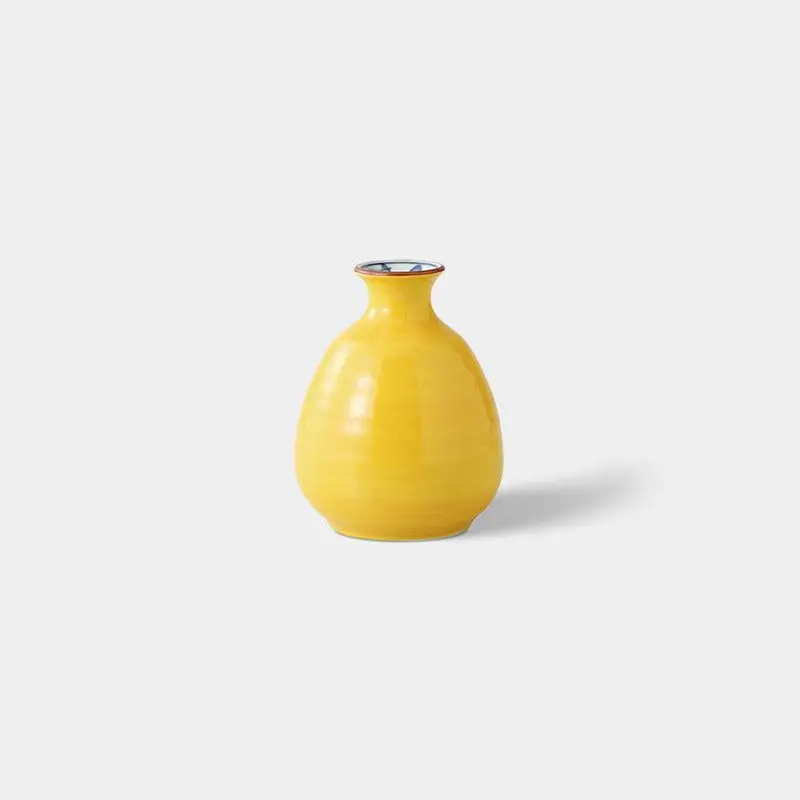 Yellow Kochi Ware Sake Bottle – Traditional Hasami Stoneware By Saikai Toki 1