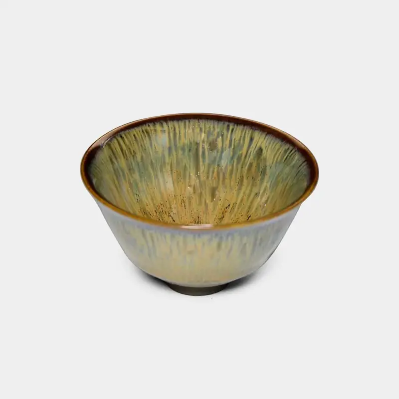 Yellow Taki Tenmoku Sake Cup – Kyoto Kiyomizu Ware 1