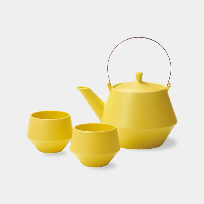 Yellow Tea Pot And Cup Set – Handcrafted Mino Ware From Marumo Takagi 1