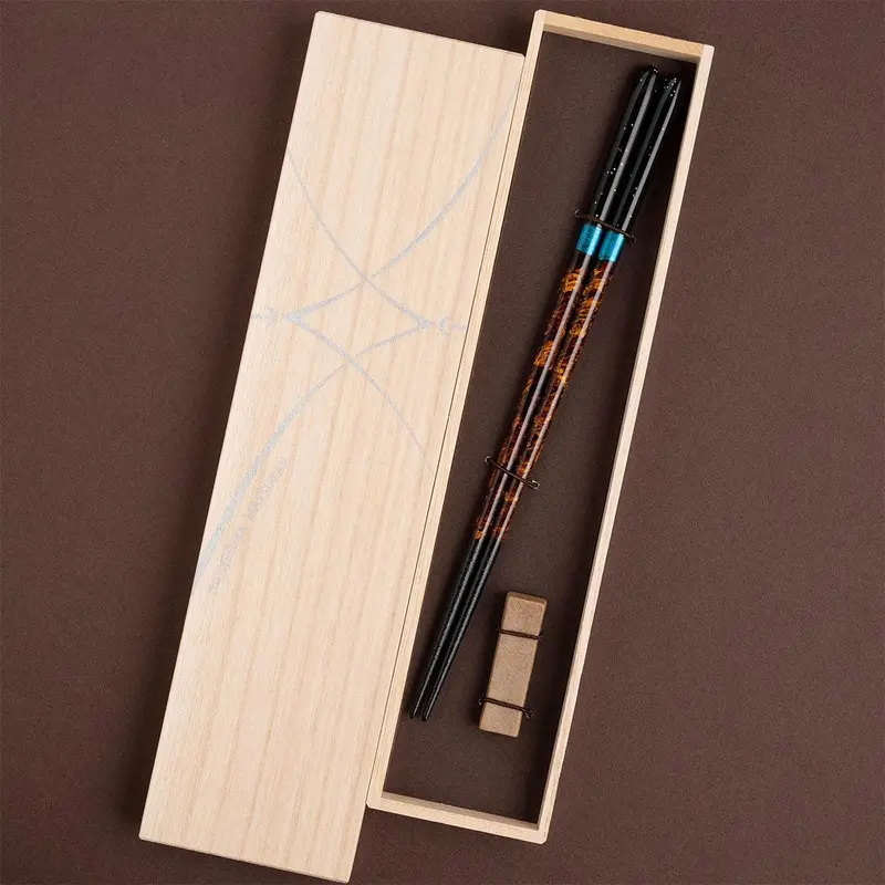Yo-I Night Sky Chopsticks With Rest – 22.5 Cm Elegant Paulownia Gift Box By Wakasa Crystal 1