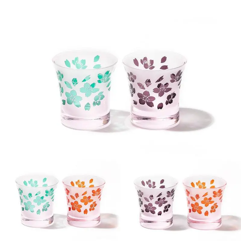Yume Glass Sakura Sake Cup Pair (90Ml) – Traditional Carved Glassware | Tableau 1