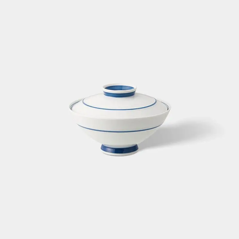 Yumeji-Style Lidded Rice Bowl – Hasami Ware Ceramic By Saikai Toki 1