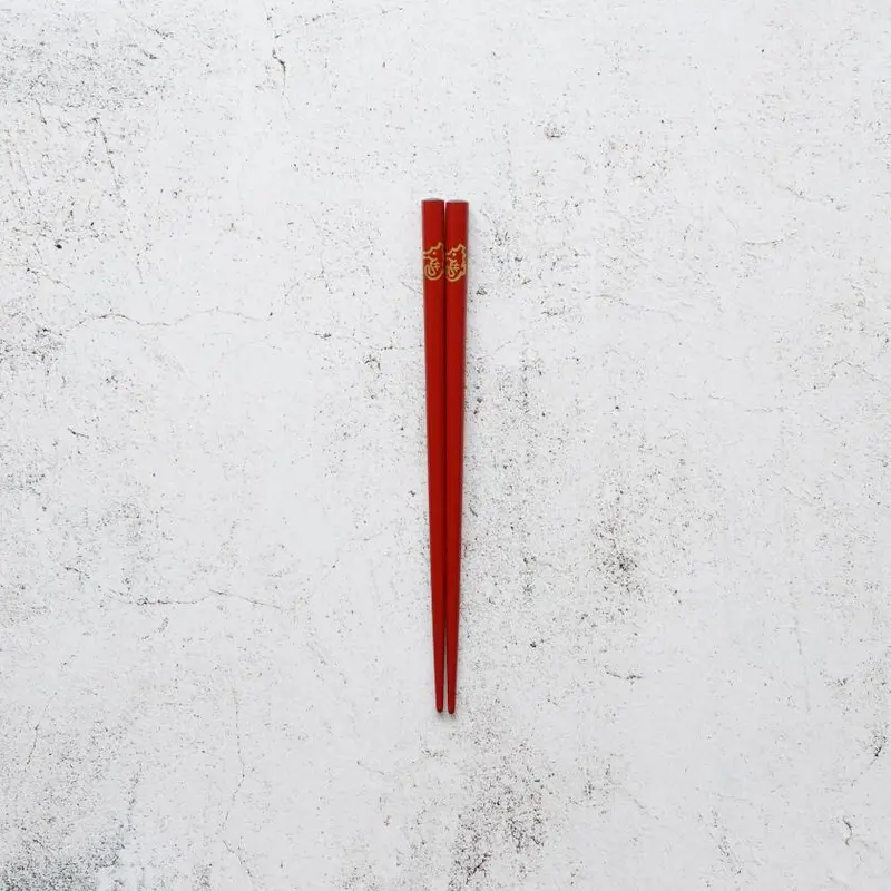 Zodiac-Inspired Chopsticks For Kids – Red Dragon Theme | Authentic Wajima Lacquer By Hashimoto Kousaku Sikki 1
