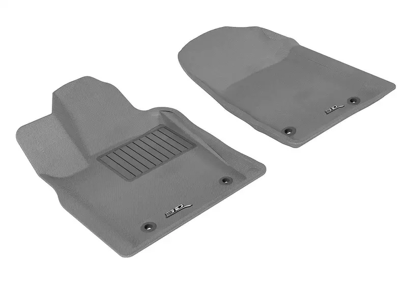 3D Maxpider Kagu Gray Floor Mats – 2-Piece Front Set With Dual Retention Posts For Passenger Side 1