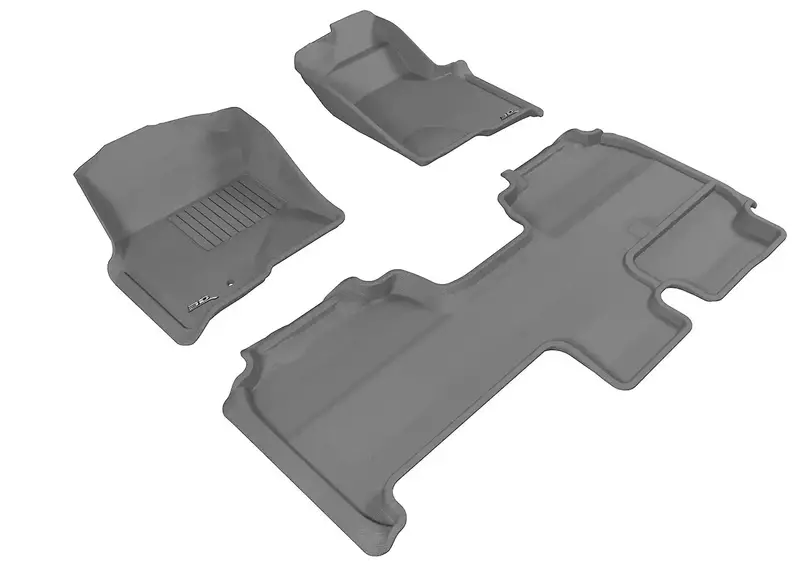 3D Maxpider Kagu Premium Floor Mat Set – Gray, 3-Piece (2 Front + 1 Second-Row) 1