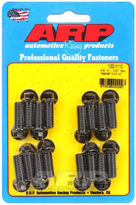 Arp Universal Exhaust Header Bolt Kit – 3/8"-16 Thread, 1" Length (100-1110) 1